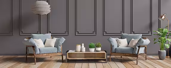 a modern interior design with gray as paint