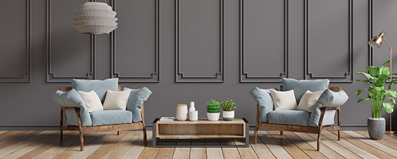 a modern interior design with gray as paint